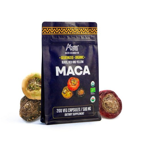 PREMIUM 프리미엄 BLACK 블랙, Red 레드 & yellow 옐로우 Maca CAP 모자sules l 3000mg Serving for Increased Energy