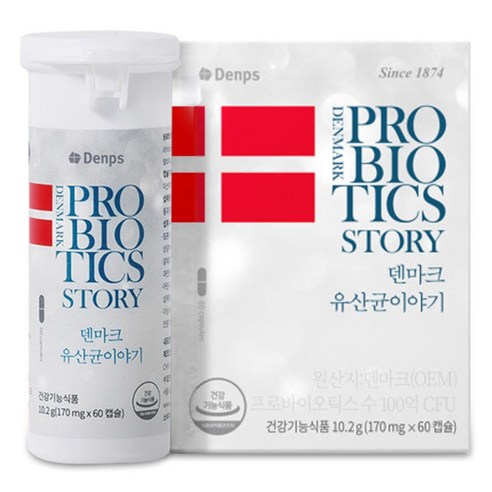 덴프스 덴마크 유산균이야기 우먼 2달분 UREX 프로바이오틱스 휘게 저분자 발효 효소상온 보관 소형 캡슐, 60정, 1개