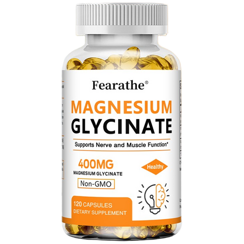 마그네슘 글리신 400mg 미네랄 보충제로 남녀 모두에게 적합하며 자연적인 수면지원과 근육회복, 높은 흡수율