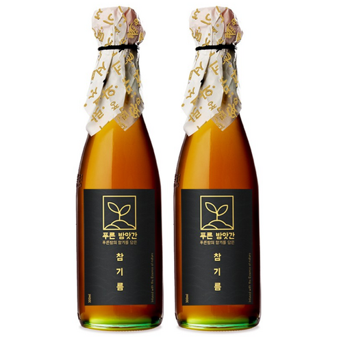 푸른방앗간 저온압착 통참깨 참기름, 2개, 300ml