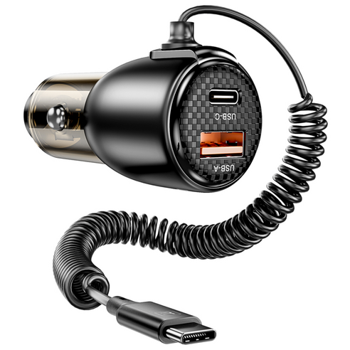 Toocki 110W PD3.0+QC3.0+Type-C 3 in 1 제2대 반투명 초고속 차량용 충전기, 블랙, TQ-CC39A