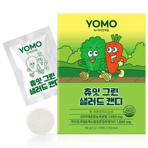비타민마을 요모 츄잇 그린 샐러드 캔디 28포