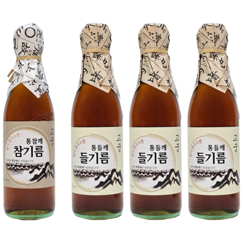 [고궁]전통압착 방앗간 통참깨 참기름1병 + 진한 들기름3병(주)경성