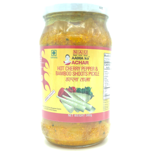 AAMA KO ACHAR Hot Cherry Pepper &Bamboo Shoots Pickle 380g