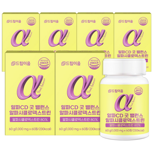 드림이음 알파CD 굿밸런스 알파시클로덱스트린 1000mg X 60정 1박스, 6박스, 60정