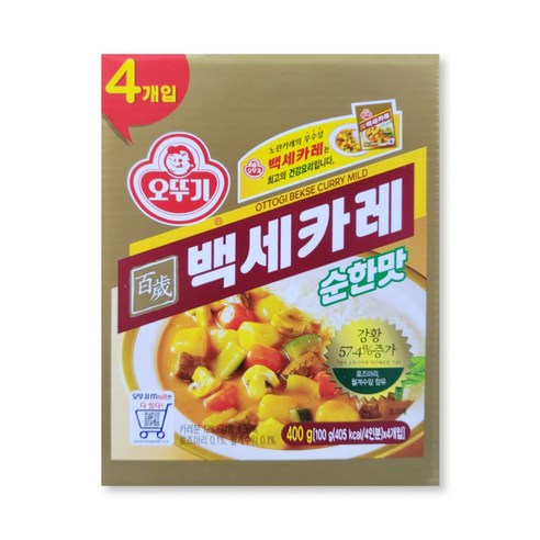 오뚜기 백세카레 순한맛 100g x 4개, 100g, 4개