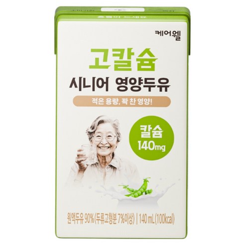 케어웰 고칼슘 시니어 영양두유, 140ml, 30개