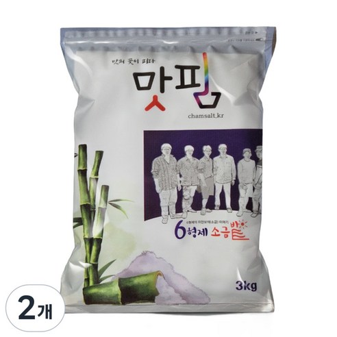 6형제소금밭 맛핌 함초소금 지퍼백 대용량 국내산, 2개, 3kg