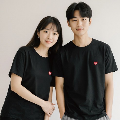 온어스샵 하트 가족티셔츠 가족여행티 패밀리룩 반팔티 가족사진의상