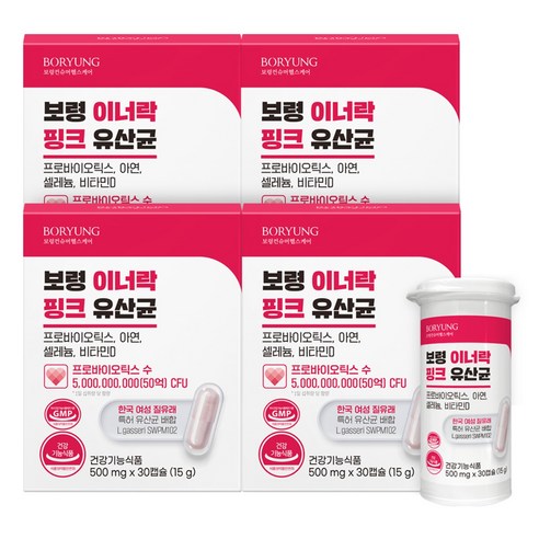 보령 이너락 핑크 여성 질유래 유산균, 4개, 30정
