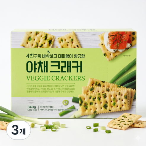 4번구워 더 바삭한 대파향 야채 크래커