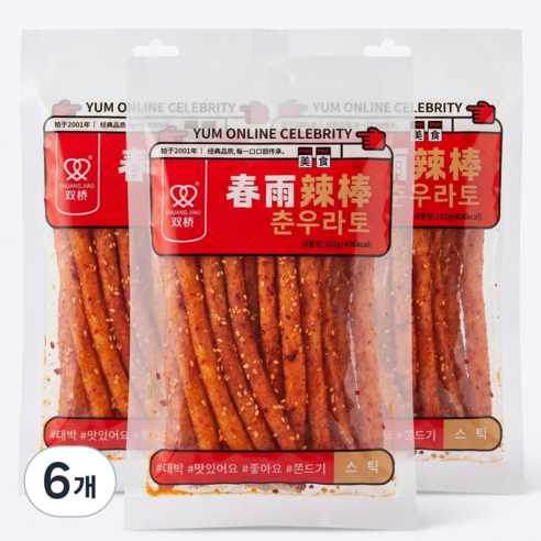 마라 쫀드기 스틱, 6개, 102g