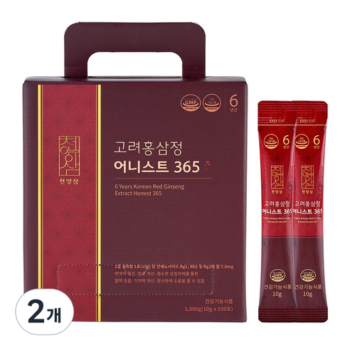 천양삼 6년근 고려홍삼정 어니스트 365 홍삼스틱 100포