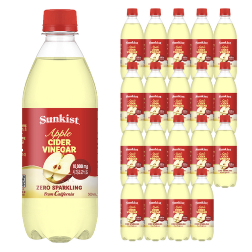 썬키스트 애사비 제로 탄산음료, 500ml, 20개