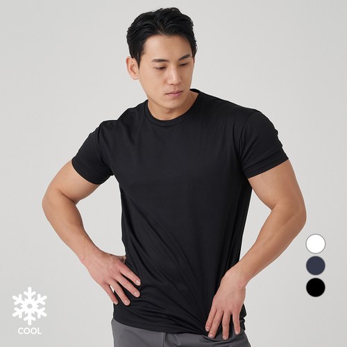 캐럿 남성용 머슬핏 쿨링 반팔 티셔츠