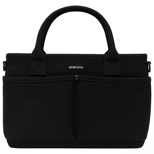 베베슬 가벼운 방수 아기 기저귀가방 멀티포켓, 블랙