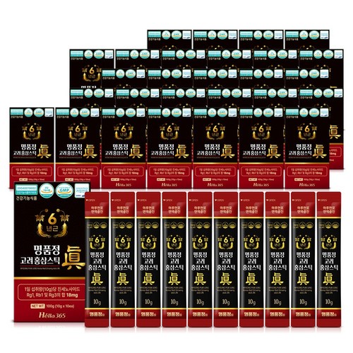명품정 6년근 고려 홍삼 스틱 진 실속형 1포당 진세노사이드 18mg, 100g, 29세트