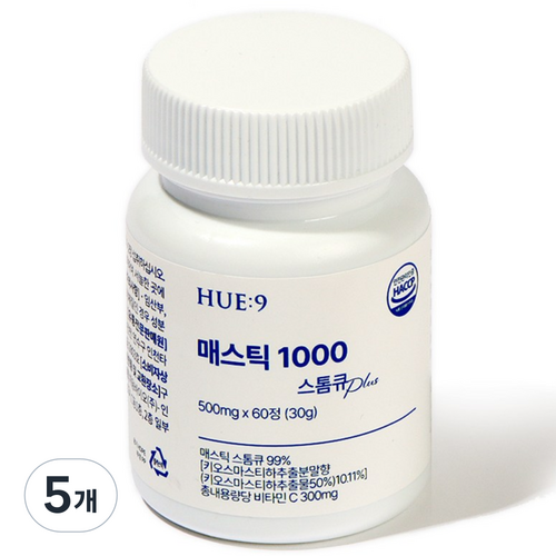 휴나인 매스틱 검 1000 스톰 큐 무농약 양배추 PLUS, 5개, 60정