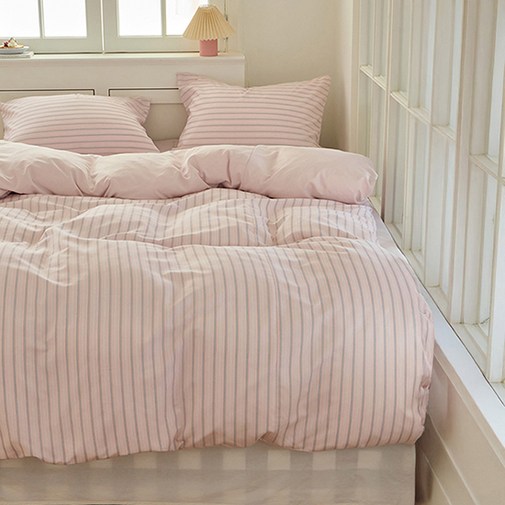 쉬즈홈 국내산 사계절 호텔식 이불커버, 베리슈 핑크