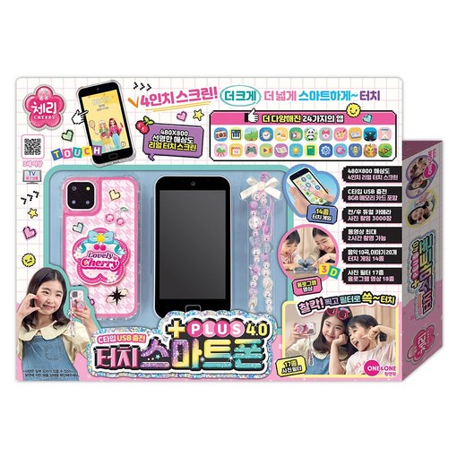 콩지래빗 체리 터치 스마트폰  케이스  그립톡  스트랩 세트 플러스 4.0, 혼합색상, 1세트