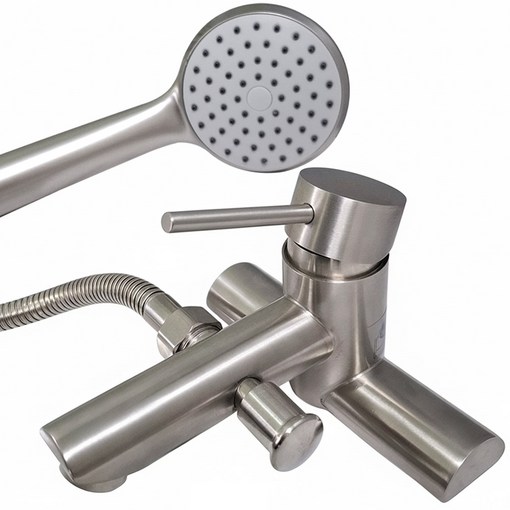 세면대 샤워기 겸용수전 2홀 무광 스텐 샤워겸용 KC KS인증 욕실 수도꼭지