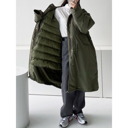 M65 개파카 롱패딩 야상점퍼 오리지날 오버핏 퀼팅내피 피쉬테일 오버핏