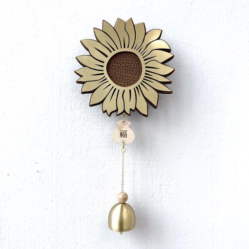 골드 해바라기 복참 럭키벨 자석 도어벨 현관종 우드 풍경종 문종 개업선물