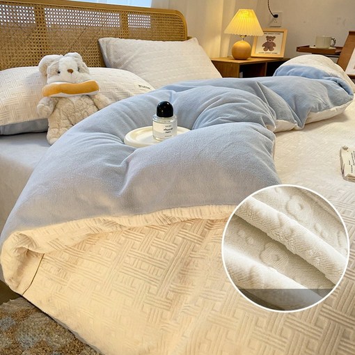 포근함 두배 양면 두꺼운 밀크 극세사이불커버세트