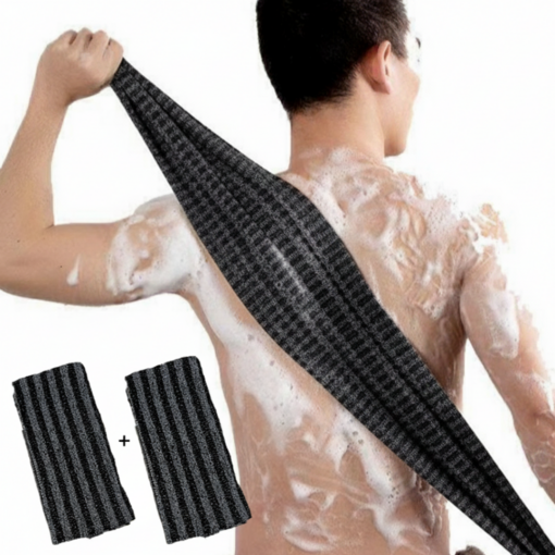 덕스훅 매일쓰는 와이드 때타올 부드러운 샤워타올, 1세트, 2개입, 블랙