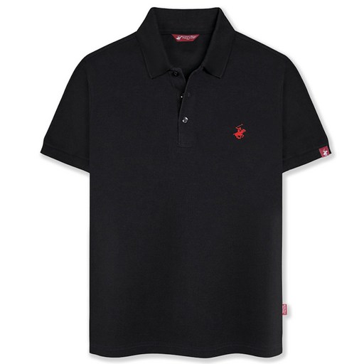 BEVERLY HILLS POLO CLUB 比佛利保羅 中性款Logo刺繡彈力短袖polo衫 CPX0T01, 黑色