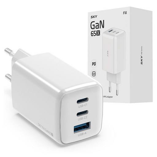 SKY 필 GaN 65X 65W 4세대 초미니 3포트 충전기 초고속 다기능 충전기