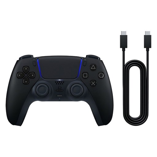PlayStation PS5 DualSense 無線控制器 + USB Cable for PC 黑色, 1套, CFI-ZCT2G