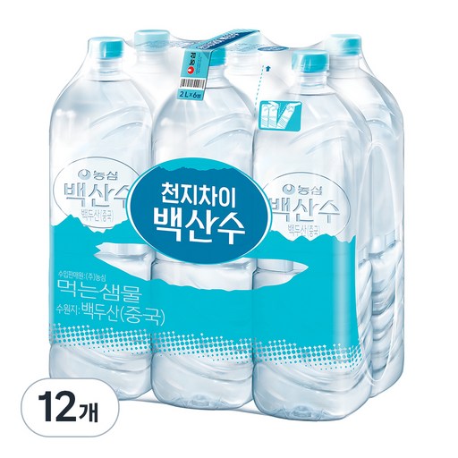 백산수 무라벨 생수 2L 12개로 건강한 수분 보충하세요