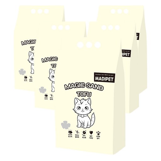 메디펫 매직 응고형 고양이 두부모래 가는입자, 10L, 5개, 무향 - 반려동물 추천 상품