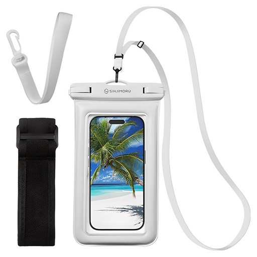 신지모루 IPX8스펀지 튜브 4중잠금 스마트폰 방수팩 크로스 스트랩 암밴드 핸드 스트랩 포함!