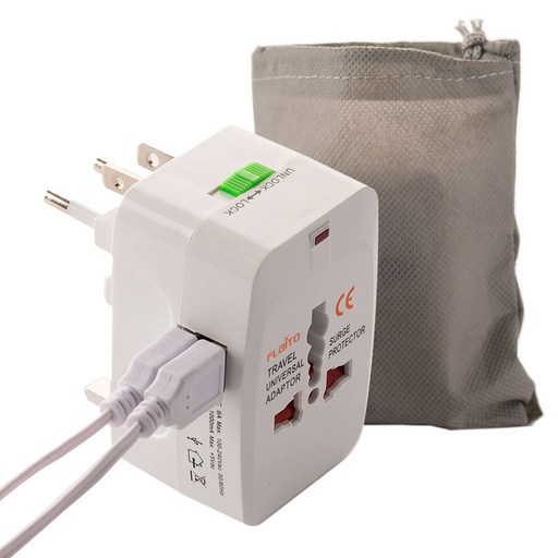 JS-1004 플라이토 여행용 USB 2포트 멀티어댑터와 파우치로 스마트한 여행 준비하기