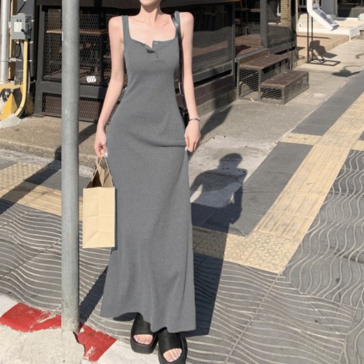 비비에모 글램 바디라인 슬림 롱 원피스 11098