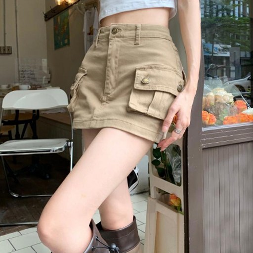 구디프 여성용 카고 미니 스커트