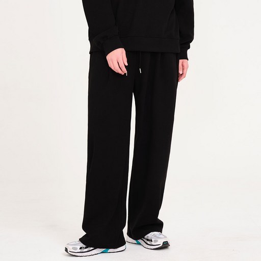 진마니아 남여공용 허리밴딩 데일리 원턱 와이드핏 트레이닝 팬츠 C001UAD