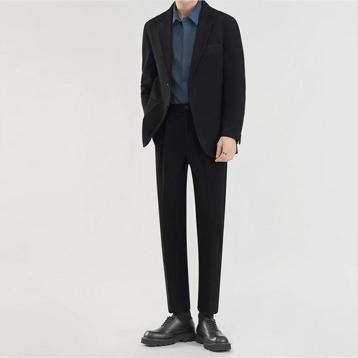 휠렉스 남성 싱글 자켓 정장 세트 슬림핏 슬랙스 투피스 봄 오피스룩 J202