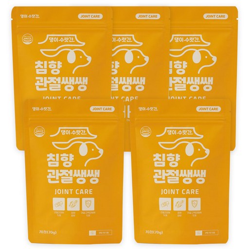 강아지 관절영양제 슬개골탈구 증상 콘드로이친 보스웰리아 댕이수랏간 침향관절쌩쌩, 70정, 뼈관절강화, 5개