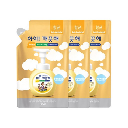 아이깨끗해 향균 폼 핸드솝 핸드워시 손세정제 순 리필 450ml 3개 세트로 깨끗하고 건강하게 손세정하세요