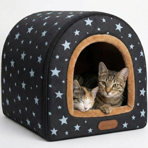 펫밈랩 완전방수 길고양이 겨울집 특대형 사계절용, 1개, 블랙