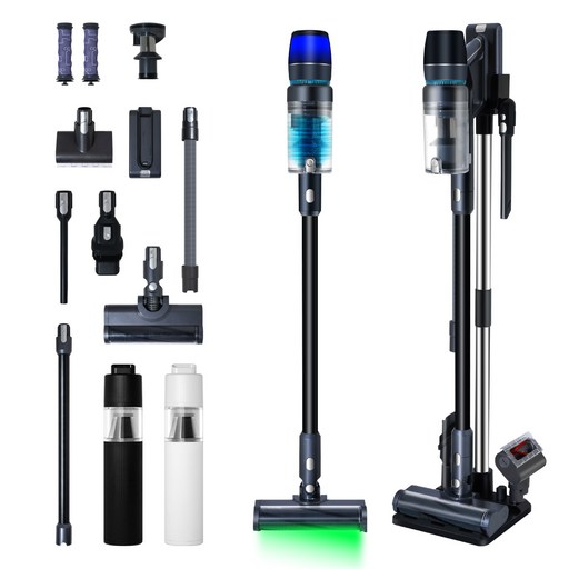 최신형 차이슨 무선 청소기 BLDC V50 자동충전 거치대  고사양 흡입력, BLDC V50, 혼합색상