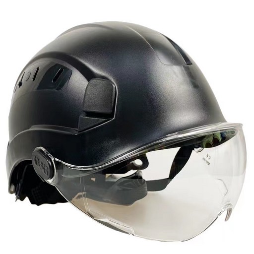 경량 안전모 헬맷 충돌 방지 눈 머리 보호 작업 현장, 흰색 모자 + 투명 고글