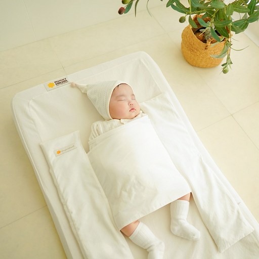 머미쿨쿨 크롭 믹스볼 모로반사 아기이불, 아이보리