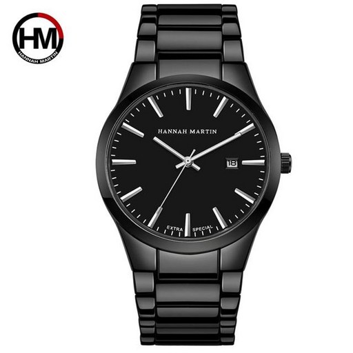 50대남성시계 명품손목시계 아빠시계 남성 시계 탑 브랜드 럭셔리 캘린더 스테인레스 스틸 쿼츠 패션 비즈니스 전체 블랙 방수 시계