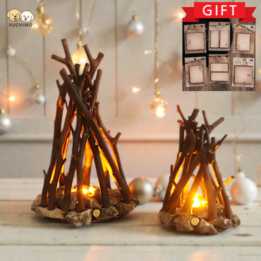 쿠치모 장작 램프 인테리어 소형 무드등 테이블 조명 ASMR 크리스마스 겨울 불멍 모닥불