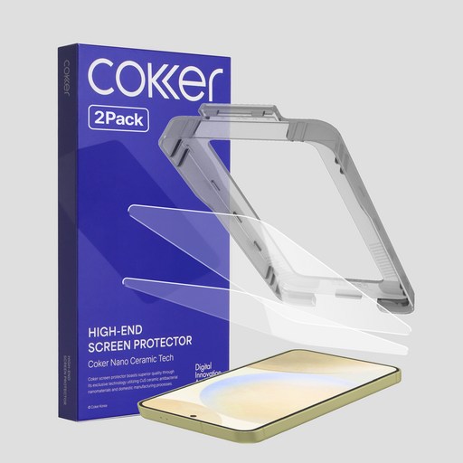 코커 1초부착 원터치 아이폰17 실크글라스 강화유리 액정보호필름, 2개