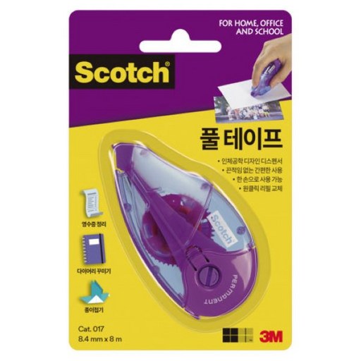 스카치 풀 테이프 8.4mm x 8m, 투명, 2개